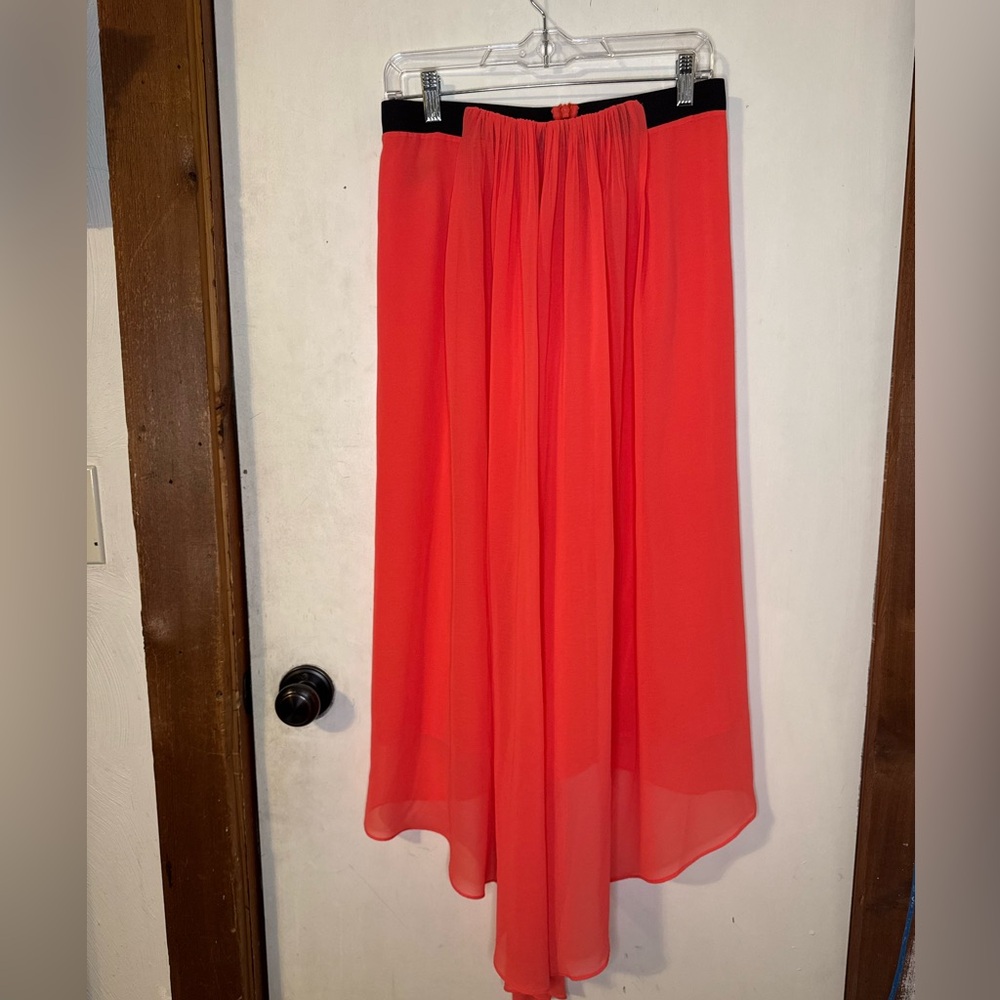 Armani Exchange Vibrant Orange High-Low Skirt